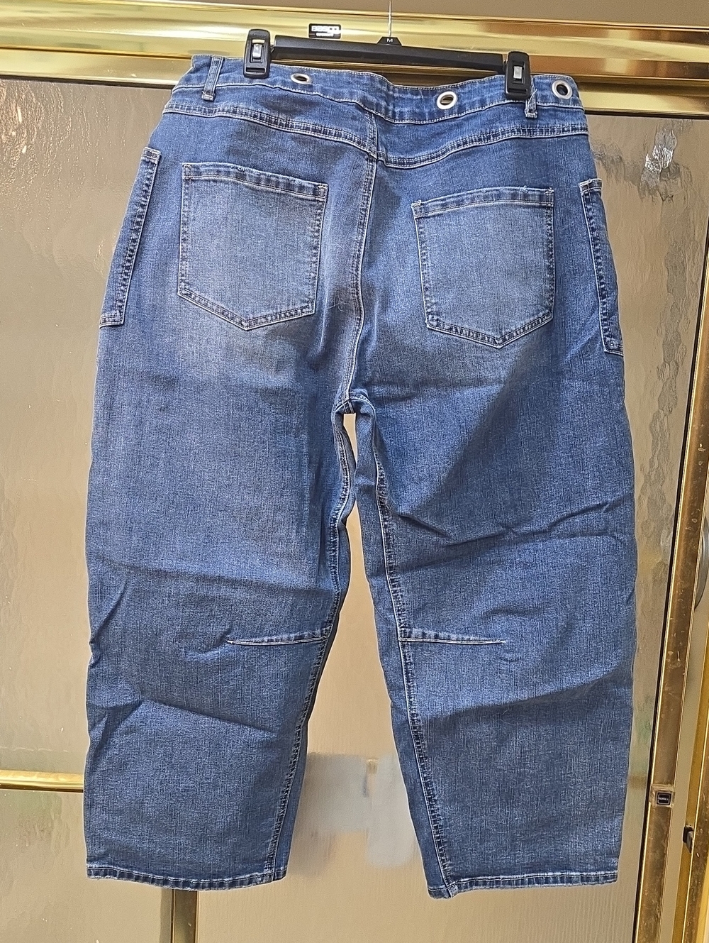 Womens Blue Patchwork Jeans - Picture 2 of 2